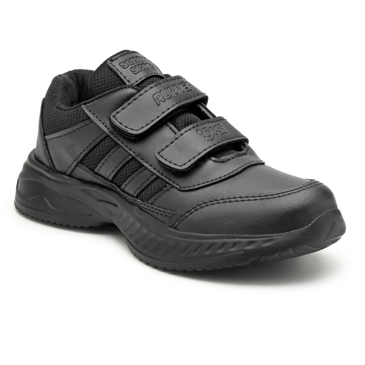 G&D Runner Kids Sneakers in Black – Memory Foam Lace-Up Shoes, view 2